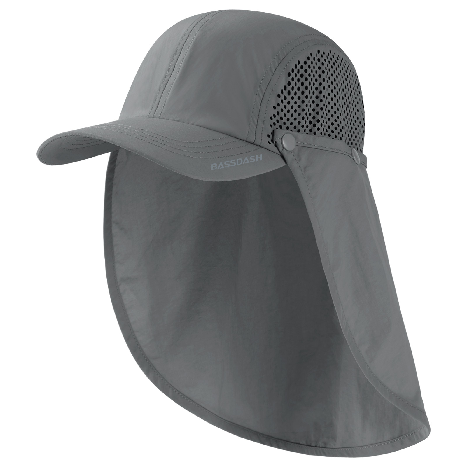 BASSDASH-Chapéu de pesca dobrável com aba removível do pescoço, portátil para homens e mulheres, golfe e caminhada, UPF 50 Plus