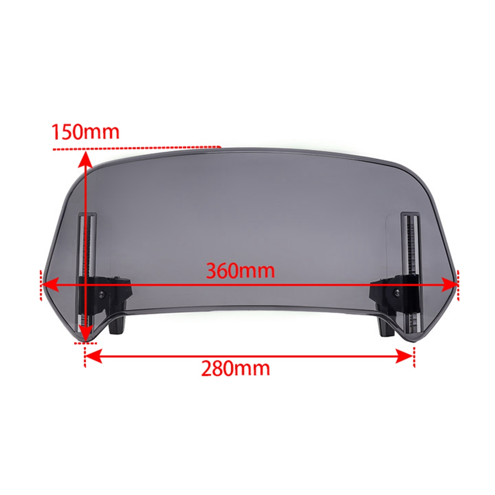 Universal MotorcycleWindshield Extension Adjustable Spoiler Clamp-On Windscreen Deflector
