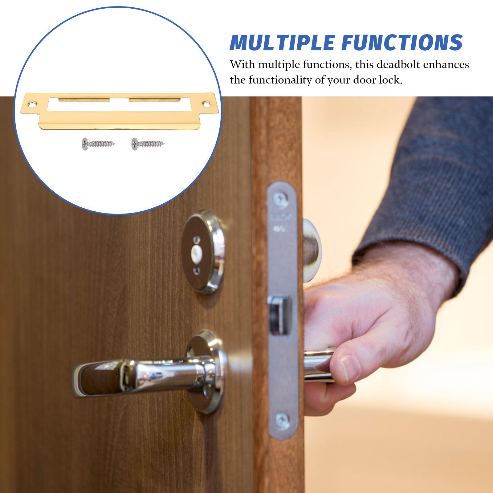 Door Lock Accessories Stainless Steel Reinforcement Kit Deadbolt Strike Plate Cover Door Hole Filler Striker Hardware