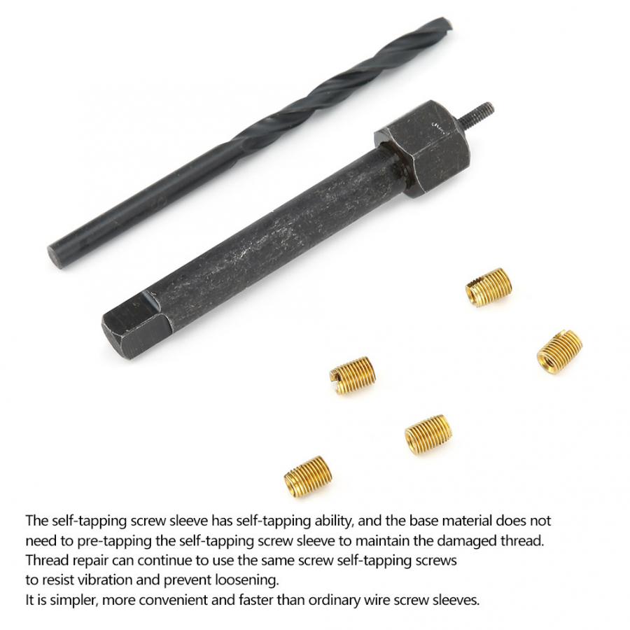 12pcs M2.5x0.45 Thread Repair Kit Self Tapping Thread Insert Drill Bit Installation Tool Repair Kit