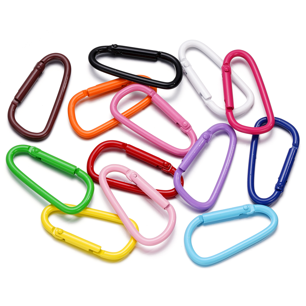 5 pçs/lote 46x23mm D Mosquetão Gancho Liga Colorida Chaveiro Snap Clip Ganchos Para Fazer Jóias Chaveiro Conector DIY Descobertas