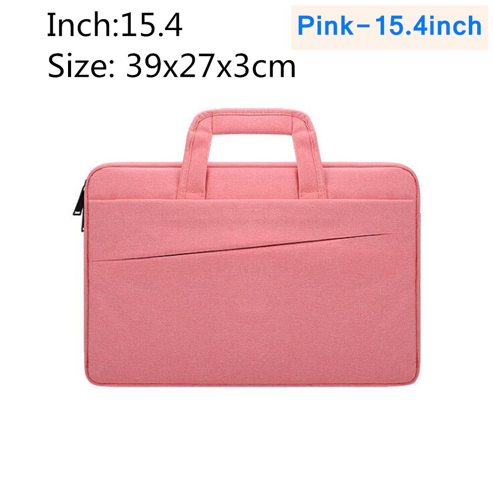 Funda protectora para ordenador portátil, maletín de negocios para Macbook Air Pro de 13,3, 14,1, 15,4 y 15,6 pulgadas, con forro de Apple: Pink-15.4inch