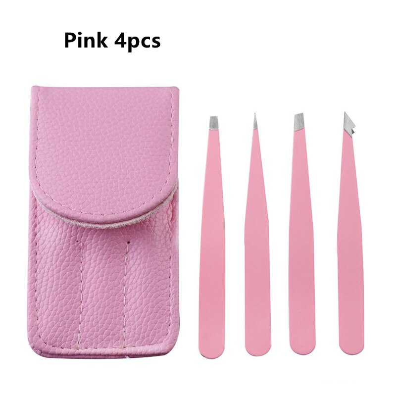 4 -teiliges einstellen mit wimpernverlängerungspinzette, augenbrauenzange, schere, künstlichen wimpern, augenbrauenclip, augenbrauentrimmer und machen-hoch-werkzeugen: Rosa