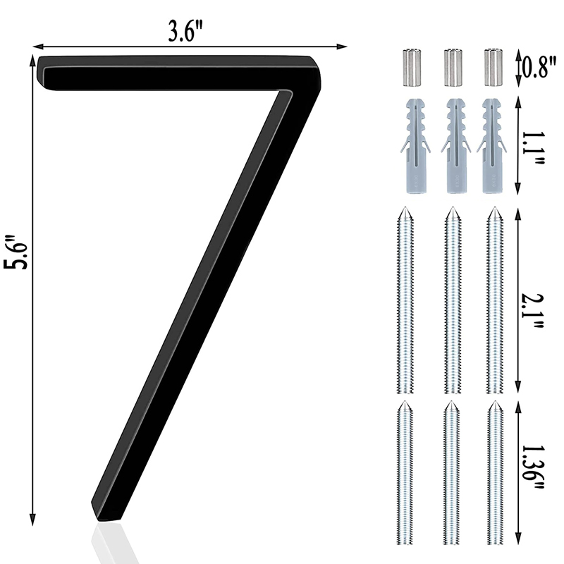 5,6 inch appartement deurnummers waterdicht zinklegering straat brievenbus huisadresborden zwart modern huis drijvende plaat cijfer: Ivoor