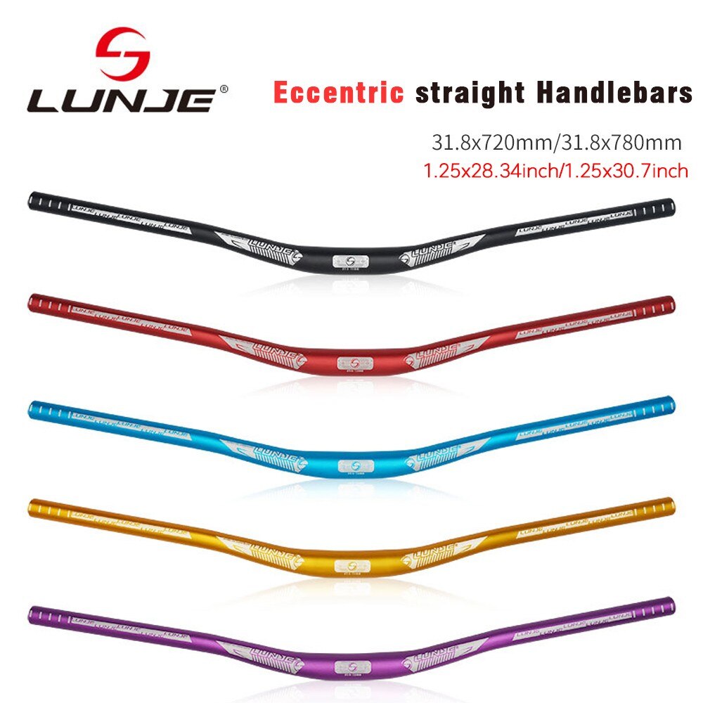 Accessori per Mountain Bike con manubrio curvo per bicicletta in lega di alluminio LUNJE per parti del ciclo del volante con attacco manubrio da 31.8mm 720/780mm