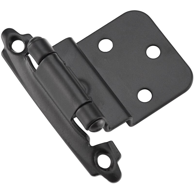 Face Mount Self Closing 3/8 inch Inset Black Cabinet Hinge Multi-Fold Overlay Cabinet Door Flush Hinges 16 Pack