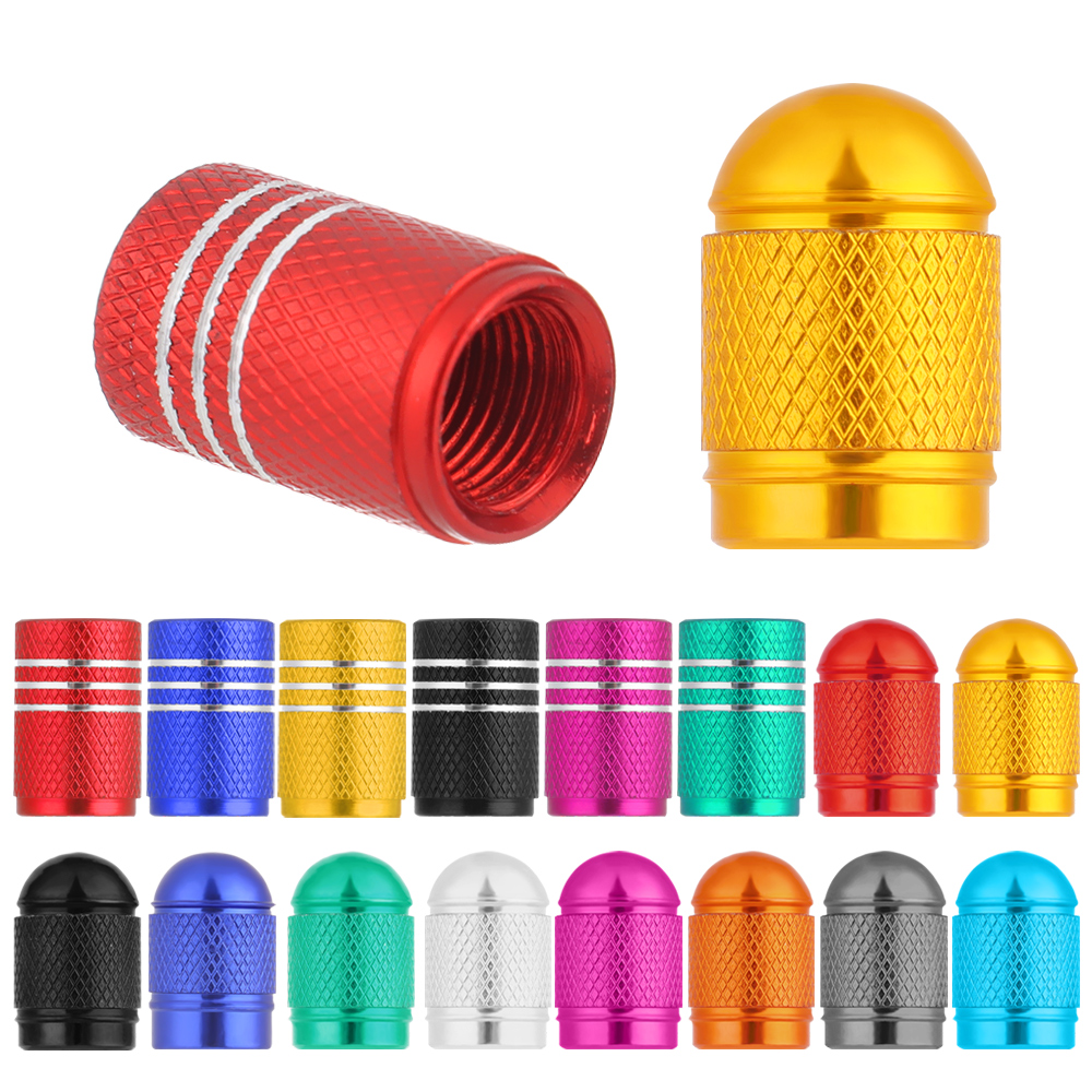 5PCS Bike Valve Caps Aluminum Alloy Schrader Valve Caps Motorcycles Trucks Cars Bikes Tire Valve Stem Covers Bicycle Accessories