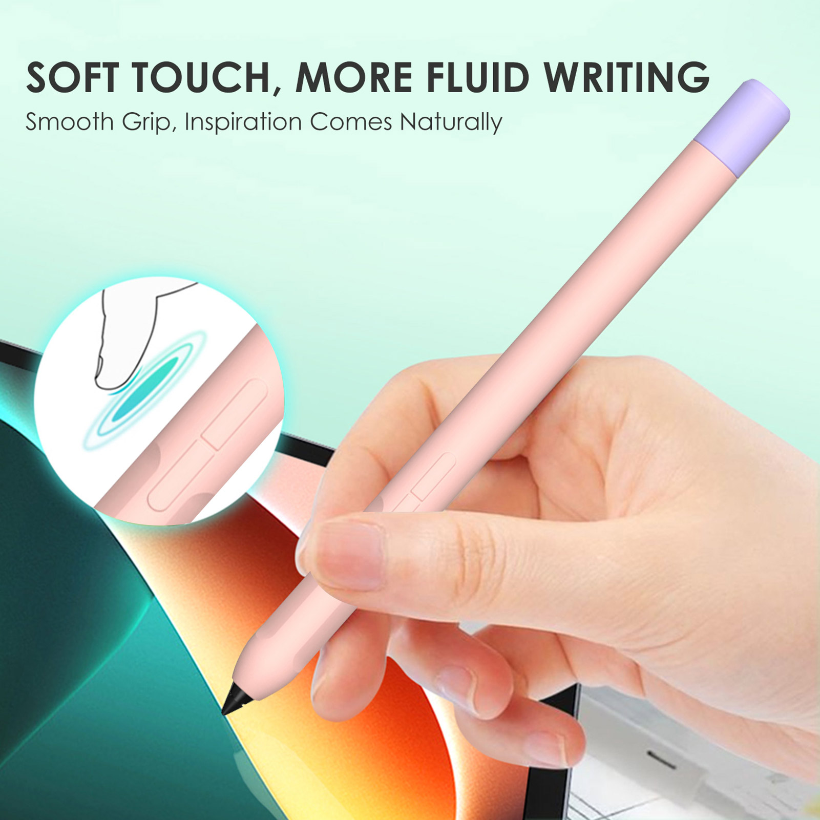 Smart Pen Case For Xiao Mi Smart Pencil Silicone Cover Sleeve Touch Pen Protective Skin Grip And Tip Cap Accessories For Pro 5