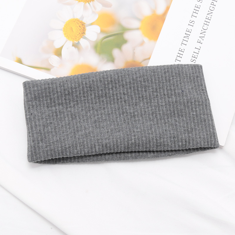Diadema ancha Lisa para mujer, banda elástica para el pelo, Aro para maquillaje, Yoga, Vintag, envoltura para la cabeza, peinados, accesorios para el cabello de: Gris oscuro