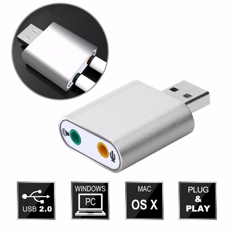 USB External Stereo Sound Adapter for Windows and Mac. Plug and play No drivers Needed(AU-MMSA)