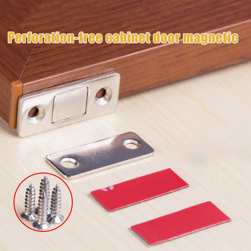 Punch-free Magnetic Door Closer Cabinet Door Magnets Ultra Thin for Kitchen Cupboard Wardrobe Closet In Stock