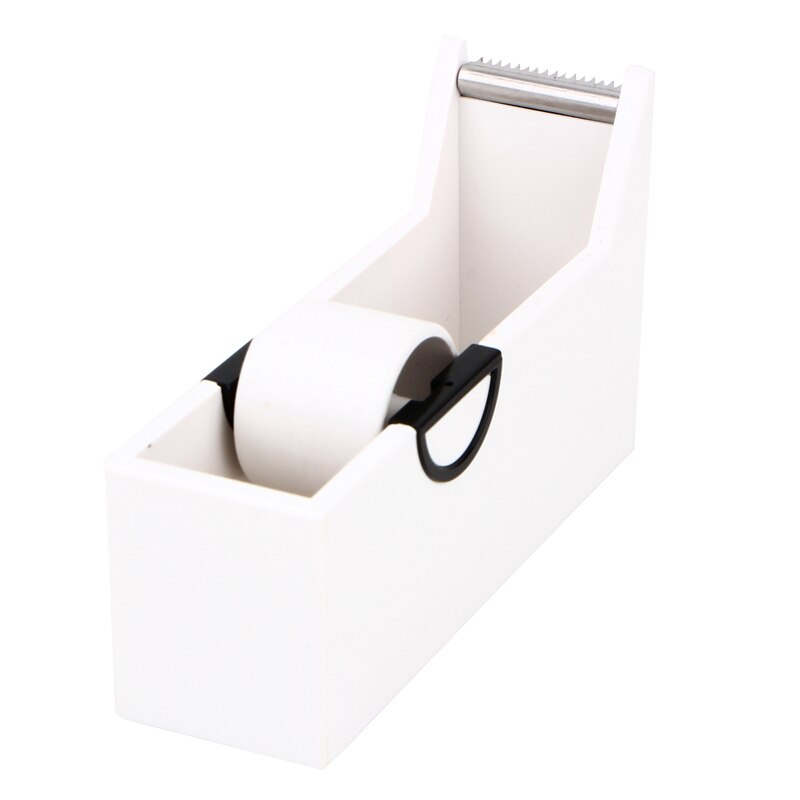 Plastic Masking Tape Cutter Washi Tape Storage Organizer Office Supplies Stationery Tape Dispenser: white