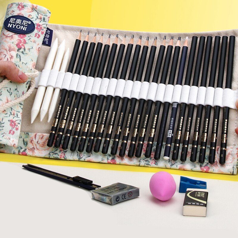 30Pcs Sketch pencil set charcoal full set of student entry tools painting For Painter beginner drawing art supplies