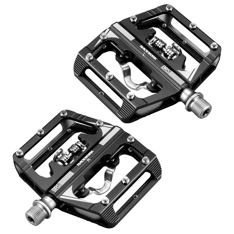 RACEWORK M215 pedały do ​​podnóżka rowerowego Mtb mieszane pedały klip podnóżek do roweru górskiego podwójna funkcja Spd aluminiowy podnóżek