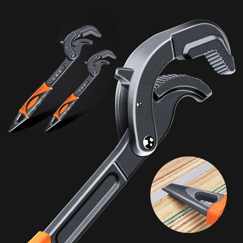 14-30 / 30-60mm Universal Key Pipe Wrench Open End Spanner Set High-carbon Steel Snap N Grip Tool Plumber Multi Hand Tool
