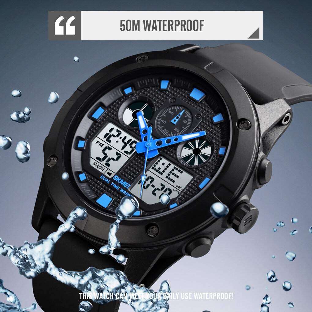 Sport Horloges Heren Digitale Horloge 2 Time Display Klok Waterdichte Mannelijke Horloges Relogio Masculino Relojes Hombre