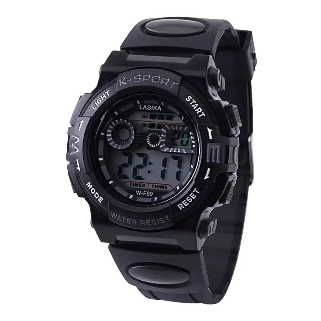 Vriendelijker horloge sport horloge kinderen Multi Functie Wekker Student Waterdichte Sport Mode Elektronische Horloge gps zegarki d: Black