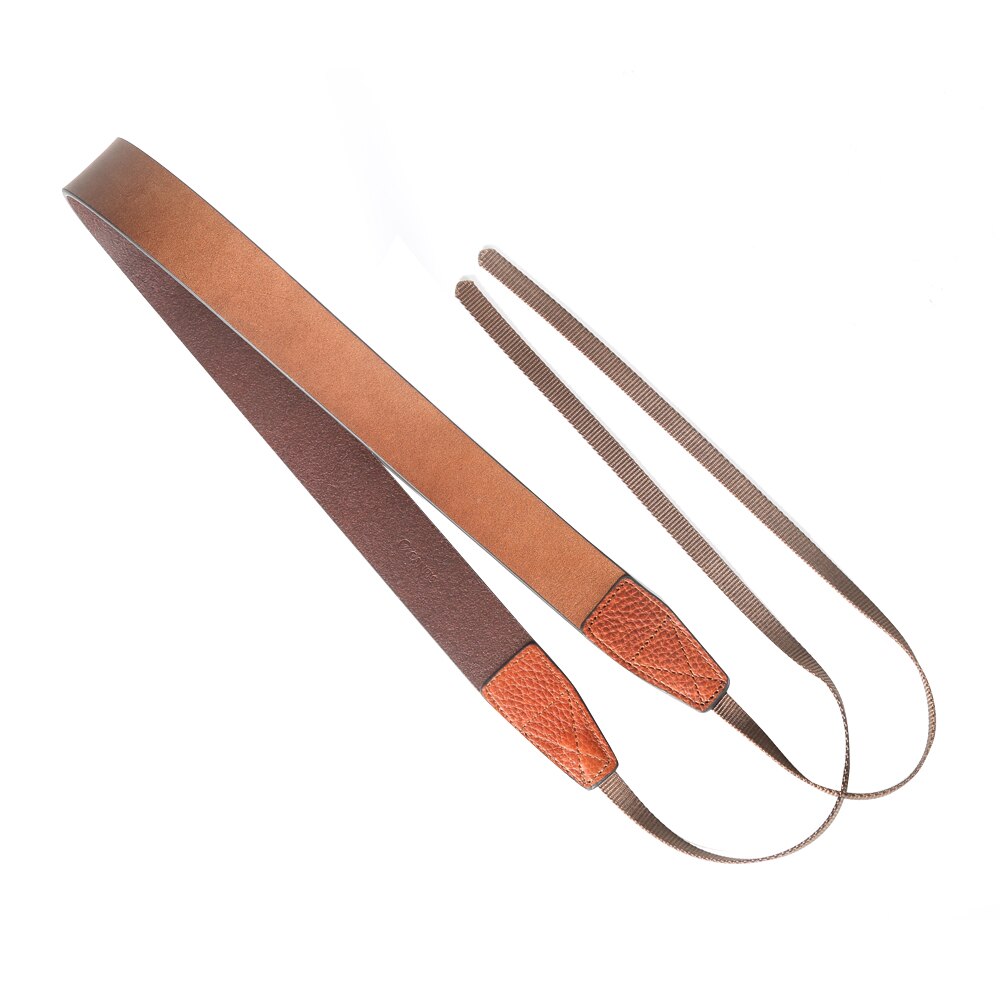 Thicker Version CANPIS Adjustable Universal Brown and Black Leather Strap with Shoulder Neck Support for DSLR Micro Camera