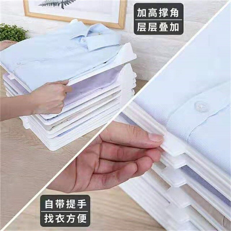 Magical Folding Stacking Board Lazy Life Plastic Space Saving Home Wardrobe Storage Rack Space Separation Tools