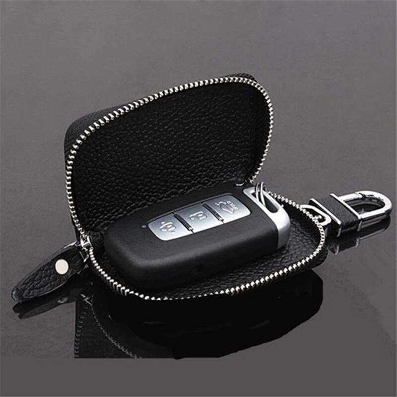 Pu lederen autosleutel portemonnees heren sleutelhouder huishoudster sleutels organizer dames sleutelhanger hoezen rits sleutel etui tas portemonnee