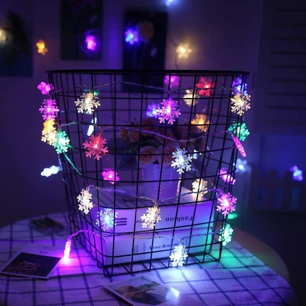 Leadly led snefnug string lys 20/40 led 3/6m snefnug string fe lys fest jule hængelys string batteri