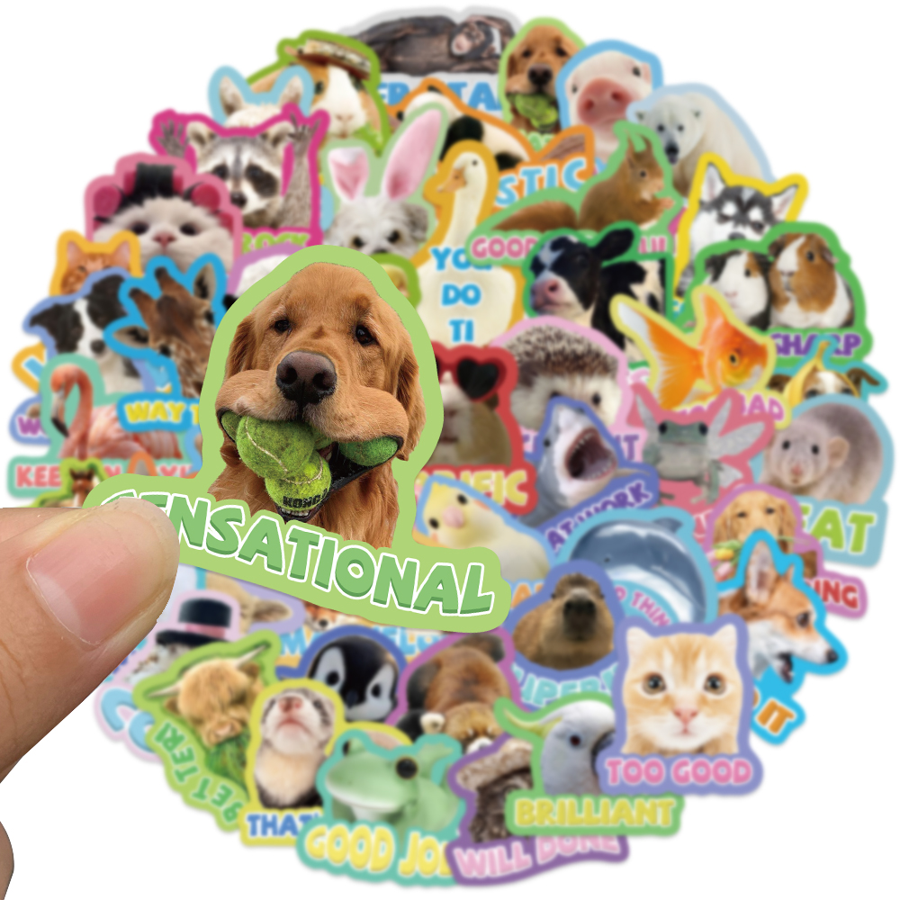 50 pçs animais incentivar frase pvc adesivo cor estética decoração scrapbooking sketchbook papelaria recompensas escolares suprimentos