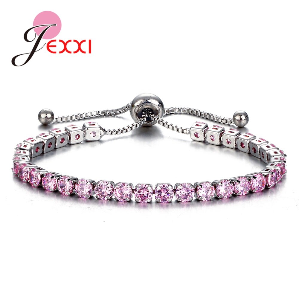 Genuine Austrian Crystal Bracelets For Women White CZ Stone Link Chain Charm Bracelet Best For Lover Wedding 925 Silver: 5-Y