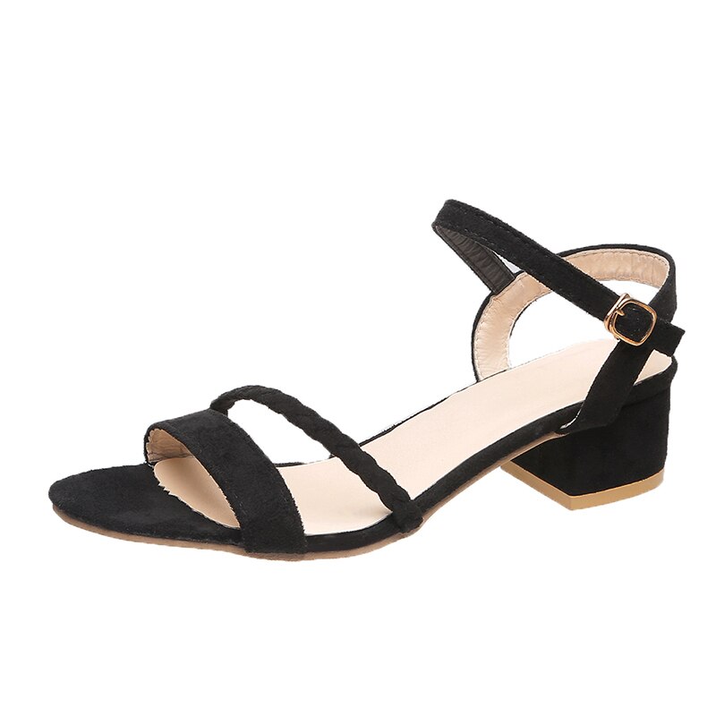 Xfvqtps Womens Heeled Sandals Mid Heels Open Toe Lace Up Ankle Strap Suede Non Slip Summer Causal Party Dress Wedding Evening Pumps Shoes Black - Foto 12