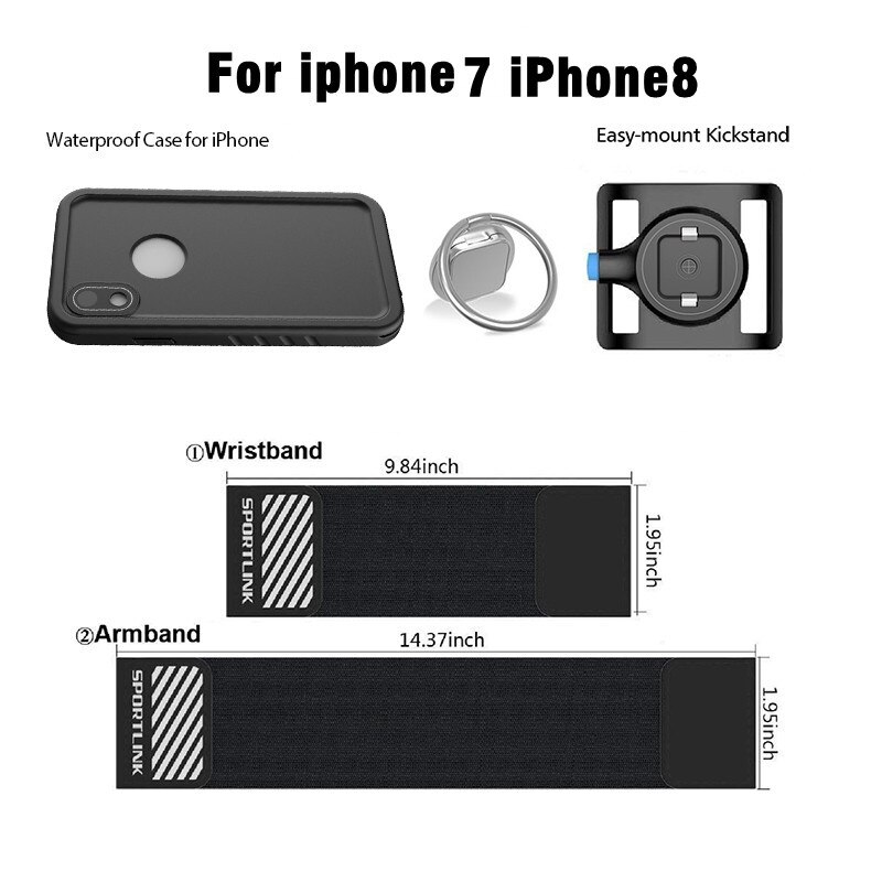 SOKUSIN Sport opaska na rękę opaska na telefon z wodoodporną obudową na telefon iPhone 11 12 Pro Max SE2020 X XS: For iPhone 7  8