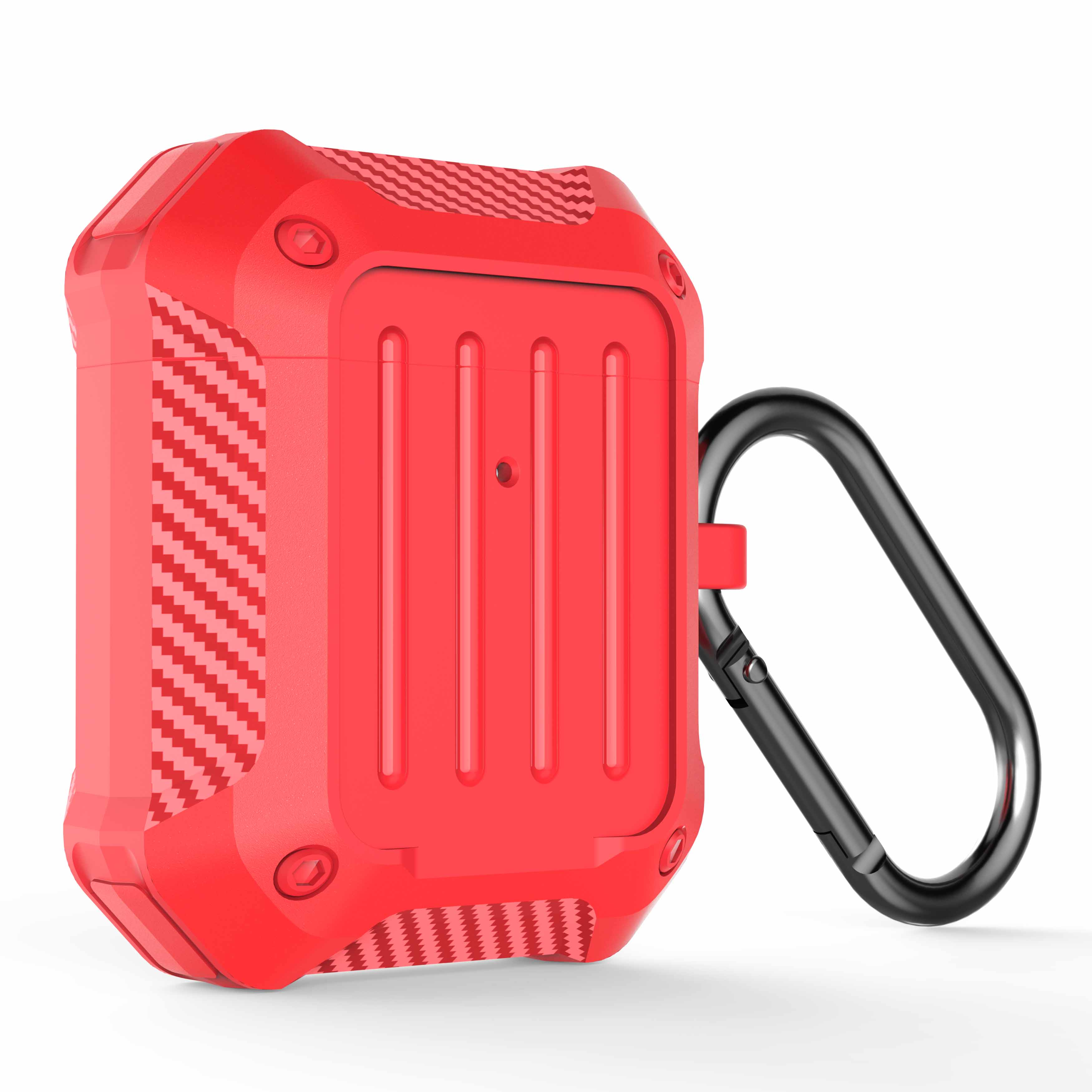 Fodral för airpods 1 2 3 pro lyxfodral air pods 3 gen silikonskydd mjuk kolfiber airpot aipods coque funda skin capa etui: Röd för airpods 1 2