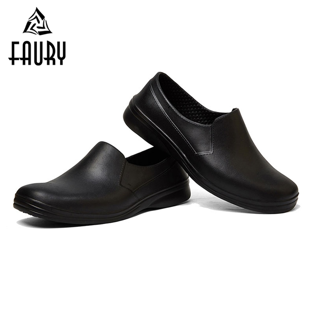 Zapatos De trabajo para hombre, calzado antideslizante, suave, impermeable, color negro, para Hotel, restaurante