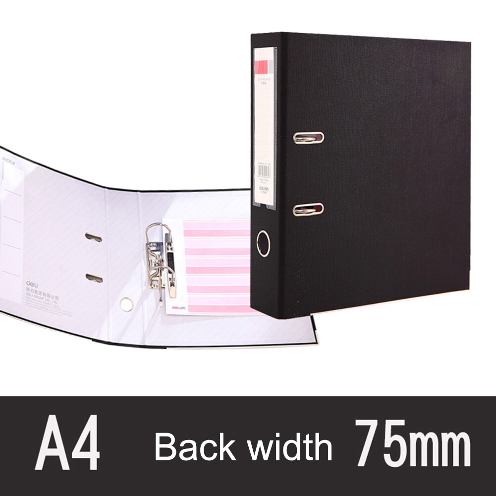 A4 metal ringbinder mappe clipbar håndtag arkivfil papirvarer dokumentholder kontorforsyning og trykpapir punch håndværktøj: B2 sorte 7.5cm