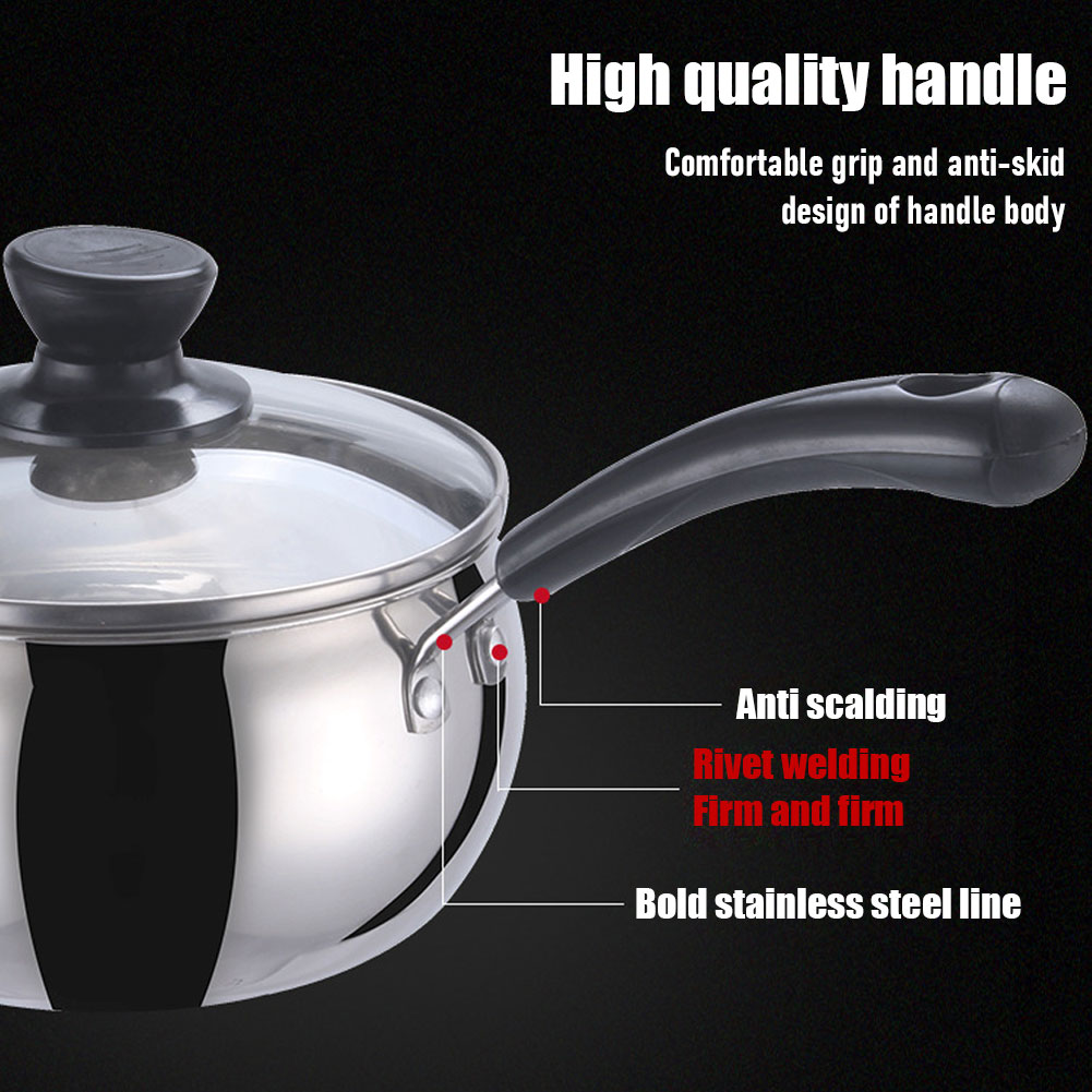 With Vented Lid Stainless Steel Nonstick Anti Slip Handle Sauce Pan Easy Clean Cooking Milk Durable Kitchen Tools Home Soup Pot