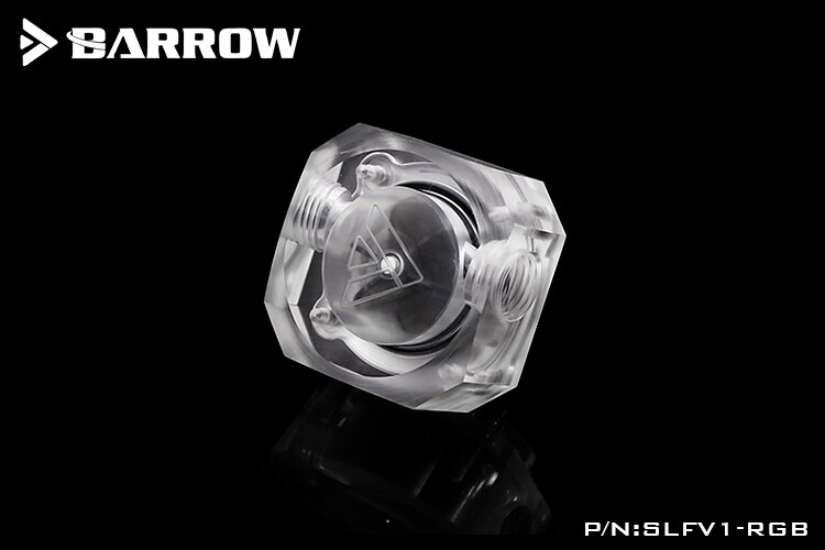 Barrow SLFV1-RGB Acrylic Water Flow Meter LRC2.0(5v 3pin) Lighting System Multiple Blade Colors: Black blade