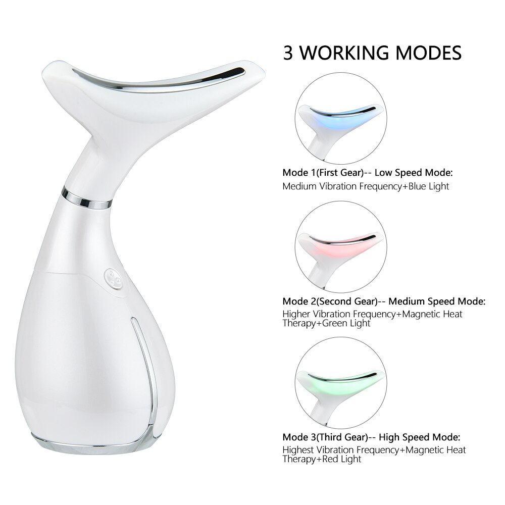 Double Chin Remover LED Photon Therapy Neck Care Device Wrinkle Elimination Machine Face Skin Lifting Tightening Massager