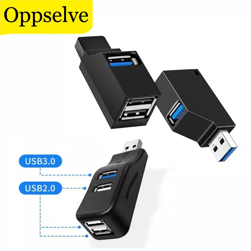 USB HUB 4 Ports USB 3.0 Hubs Adapter Mini Rotating Splitter For PC Notebook Laptop Mac Computer USB 3.0 Data Transfer Connector