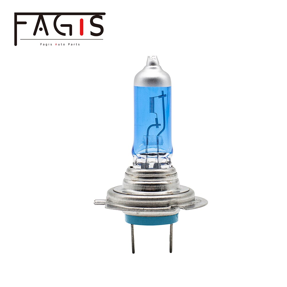 Fagis-bombilla halógena H7 para faro delantero de coche, luz blanca superbrillante de 4800K, cristal de cuarzo azul, 12V, 55W, 2 uds.