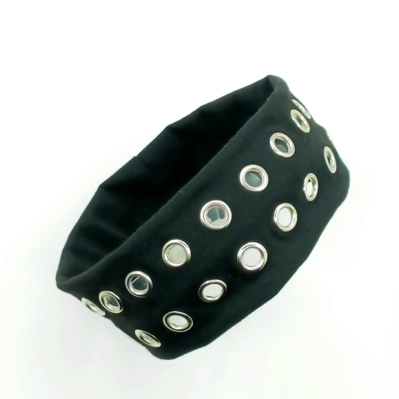 Punk Rock unisexe bandeau évider oeillet bande extensible Steampunk large élastique accessoire de cheveux pour sport gothique scène