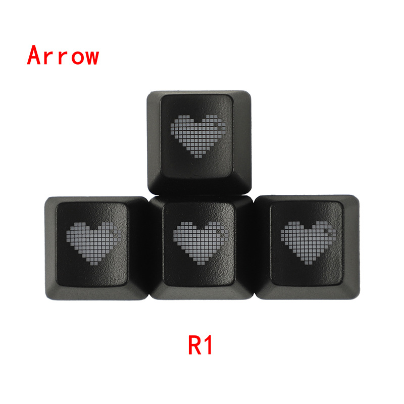 Red Pixel Heart Keycaps Set Van Esc Enter Wasd Arrow Key Caps Voor Mechanisch Toetsenbord Oem Profiel Abs Materiaal Double Shot