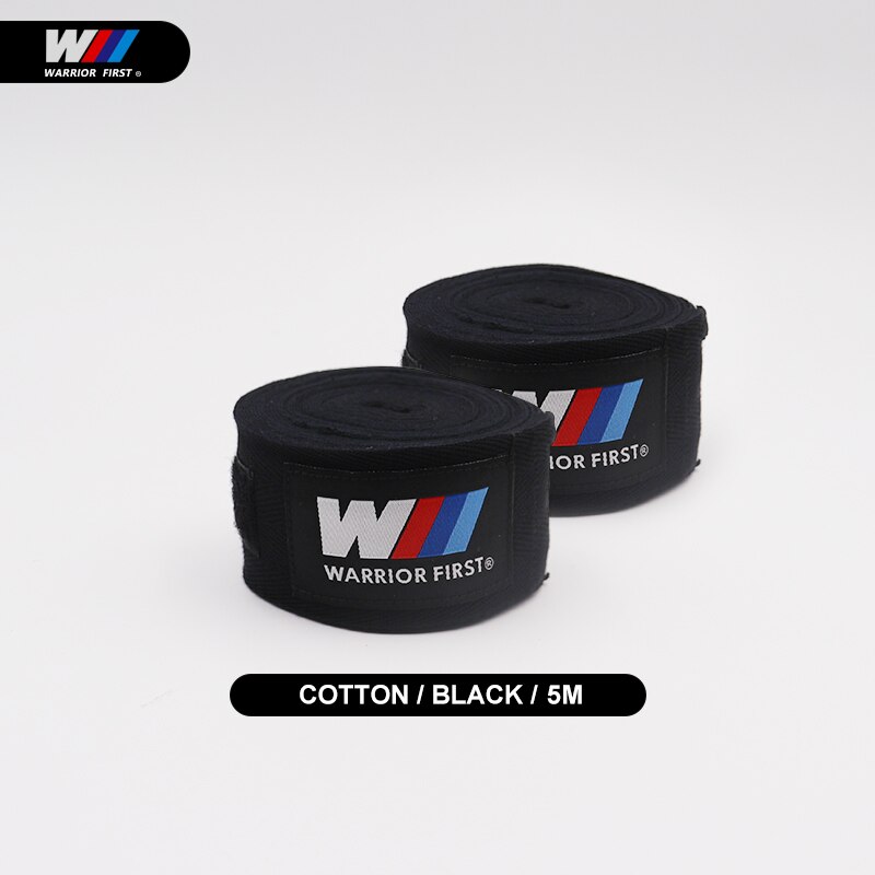 2 teile/paket 3M/5M Länge 100% Baumwolle Boxen Hand wickelt MMA Muay thailändisch trete Boxen boxbandagen Für Ausbildung Bandagen: 5m-Schwarz