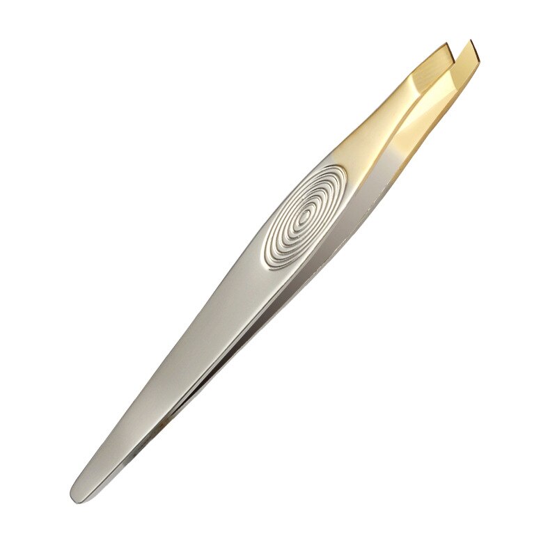 Golding-Pinzas para cejas de acero inoxidable, Punta inclinada, recortadora de depilación, Clip para pestañas, herramientas de maquillaje de belleza: LUW
