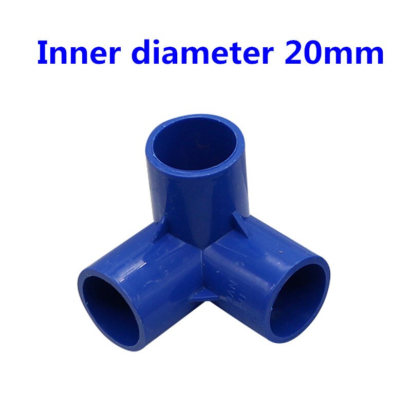 2 Pcs 20mm PVC Stereo Connector PVC Three-Way Four-Way Five-Way Plastic Water Supply Pipe Fittings Inner Diameter Size 20mm: blue 3-way