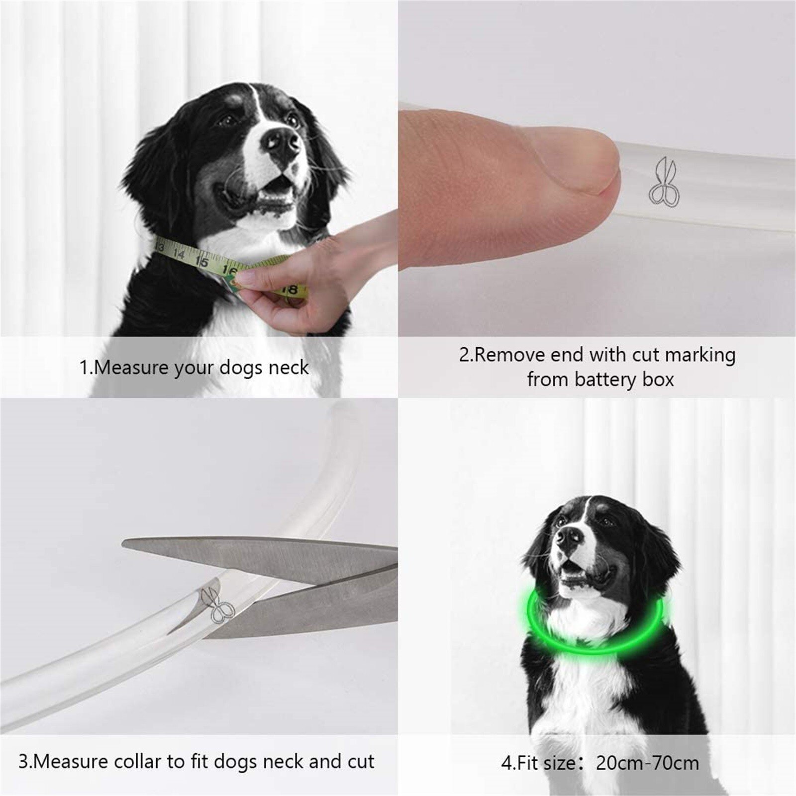 Led Usb Dog Collar Rechargeable Led Charging Tube Flashing Night Dog Collars Glowing Luminous Safety Pets Dog Collar