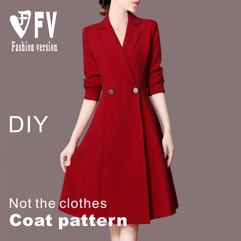 Clothing pattern women's slim coat coat drawing 1:... – Grandado