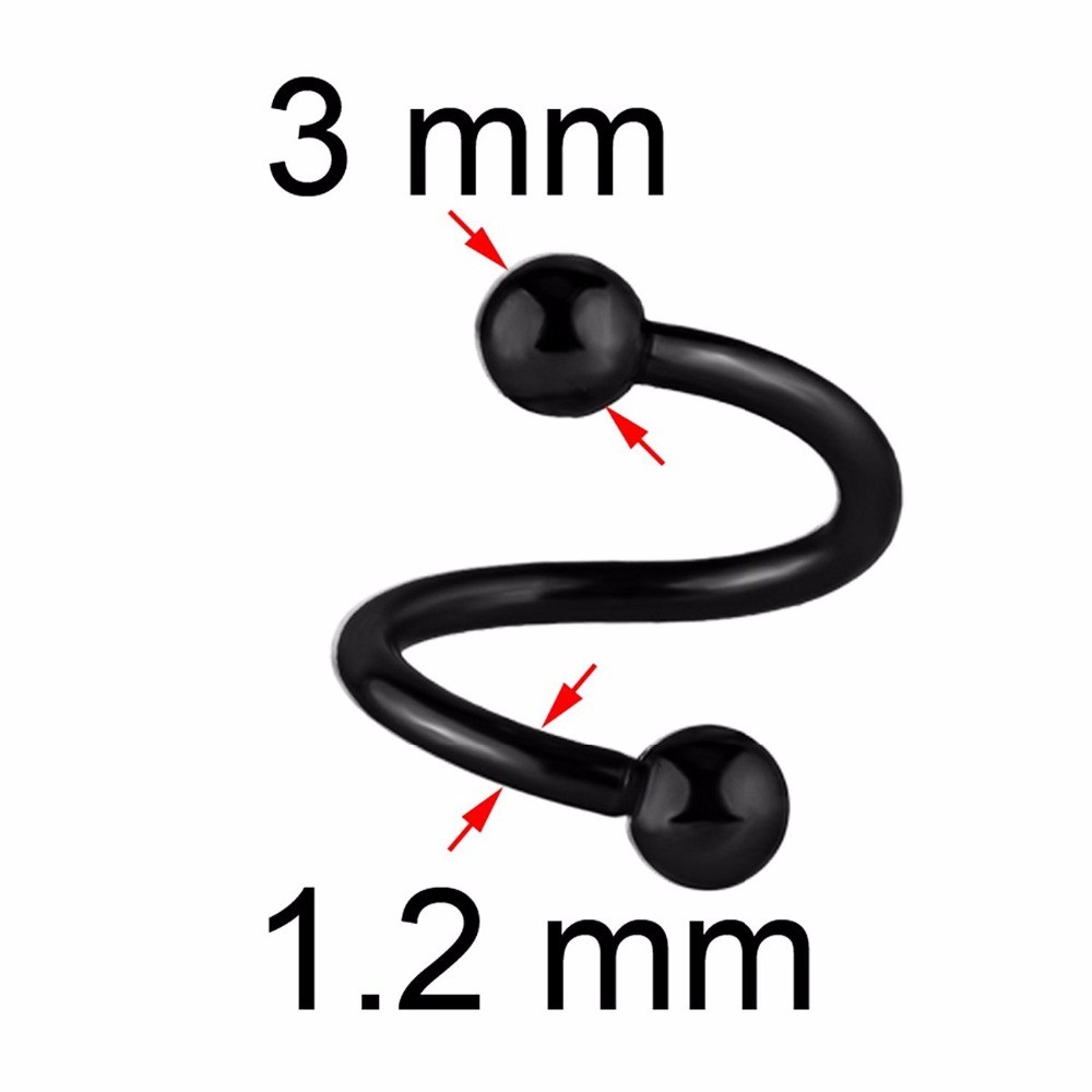 MODRSA – anneau de nez en forme de S, en acier inoxydable, spirale torsadé, Tragus, Piercing, Helix, bijoux pour le corps, Oreja, 2 pièces