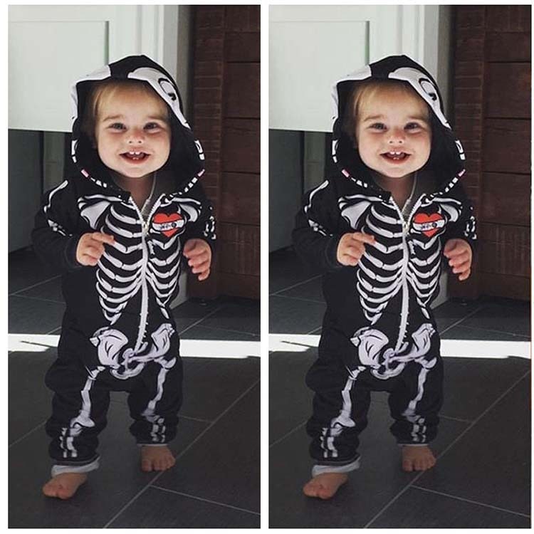 Halloween coton bébé barboteuses à manches longues -né infantile bébé garçons filles escalade vêtements dessin animé imprimé combinaison enfant vêtements