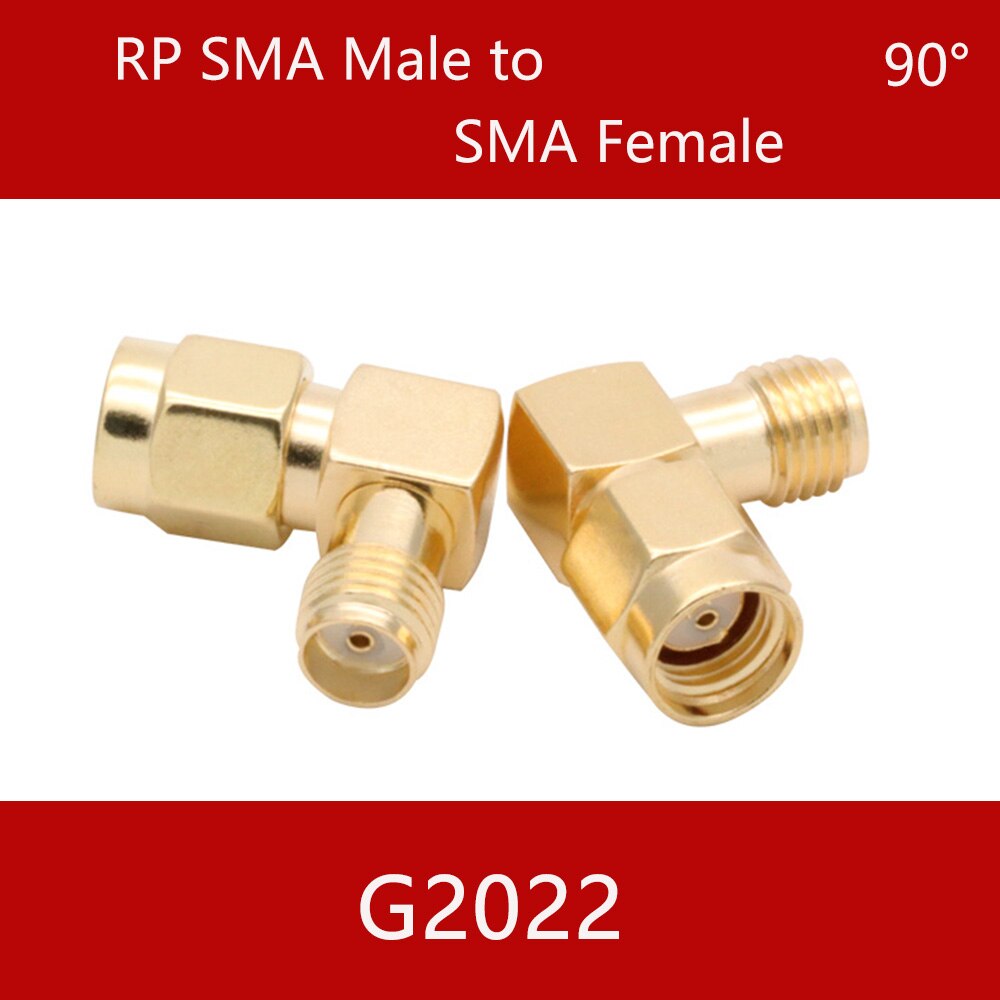 Conector SMA a SMA macho hembra RP SMA a SMA macho RPSMA, convertidor de adaptador RF de 3 vías de ángulo recto: G2022