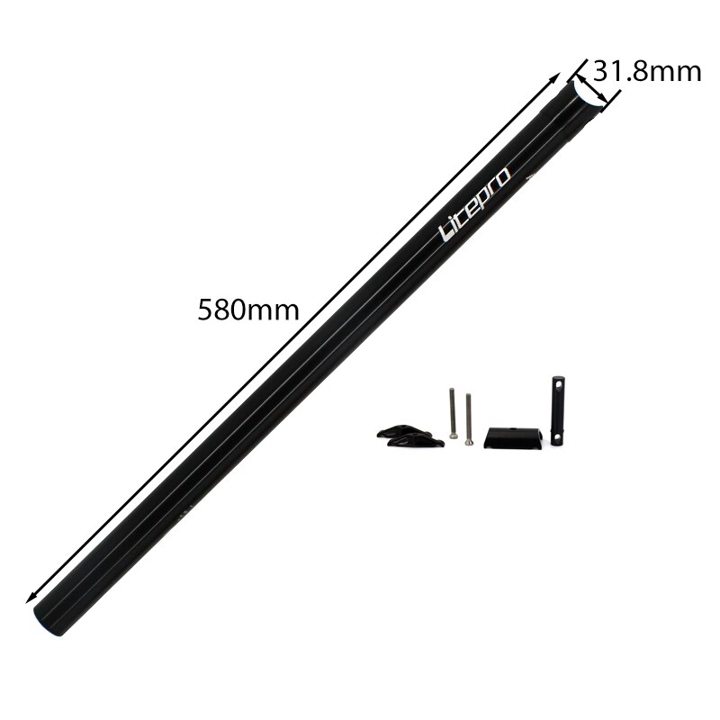 Litepro Hopfällbar Cykel Sadelstolpe Ultralätt - 31.8mm x 580mm - CNC Aluminiumlegering: 31.8 x 580mm svart