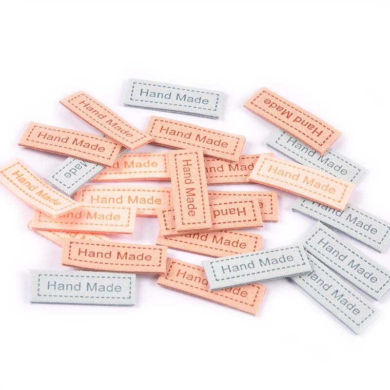 Etiquetas en relieve de franela para accesorios de costura, etiquetas para bolsas de ropa, cuidado de ropa, suministros de manualidades hechas a mano, 12x35mm, 20 Uds.