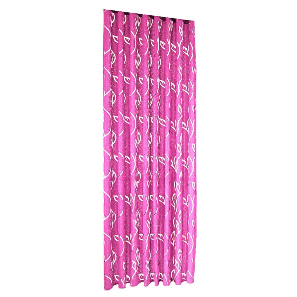 1 PCS Vines Leaves Tulle Door Window Curtain Drape Panel Sheer Scarf Valances: Hot pink